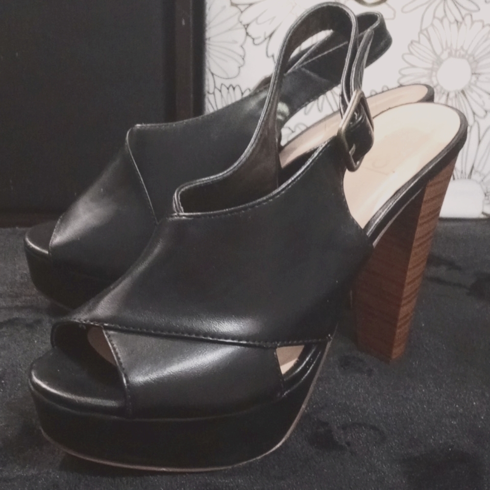 Black thick heels